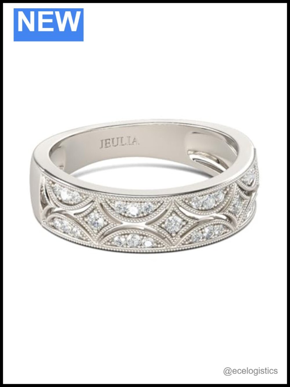 Sterling Silver Eternity Ring Milgrain Wedding Band Round Cut